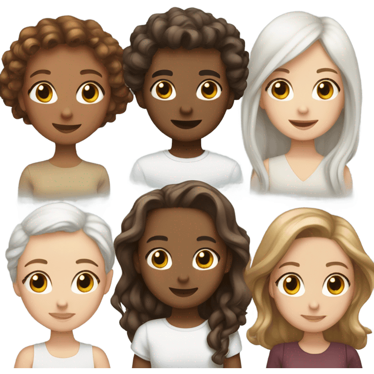 One brothers and five sisters all white and brown hair emoji