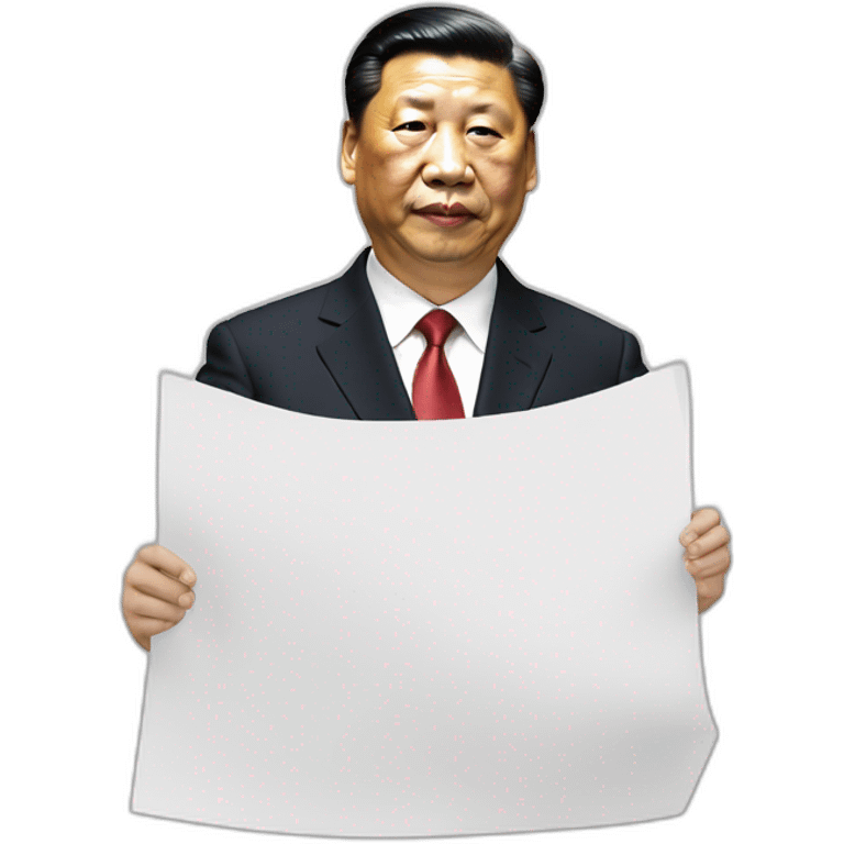 Xi jinping holding white paper emoji