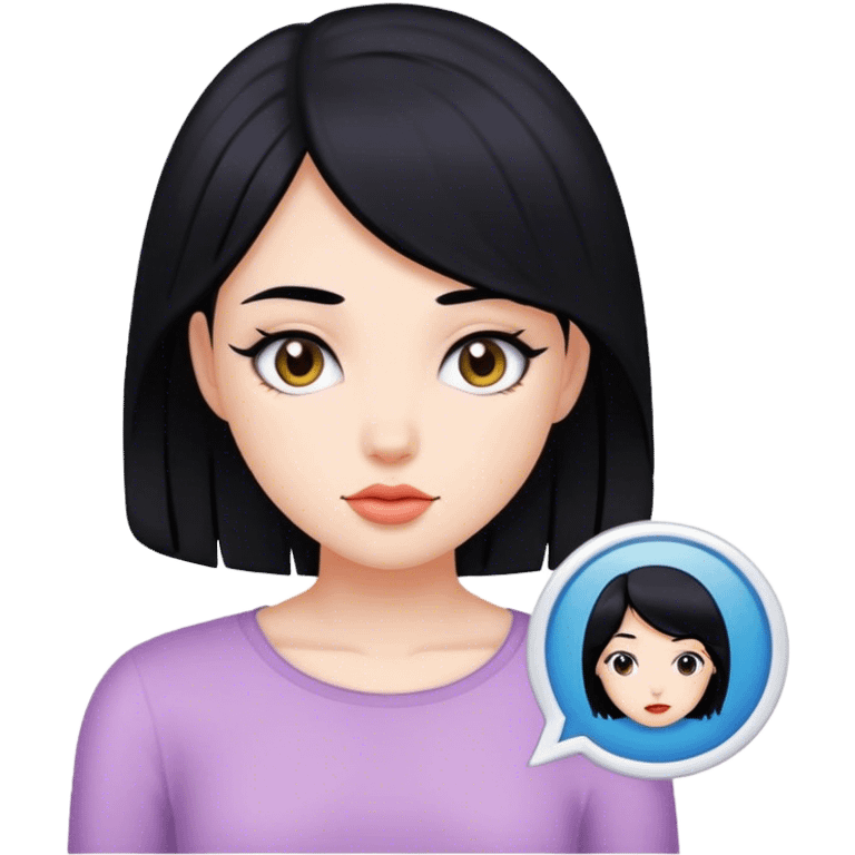 Girl with black hair emoji