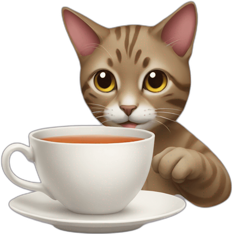 cat catch tea emoji