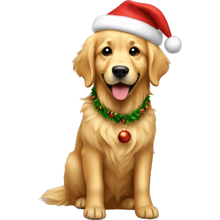 Golden retriever Christmas  emoji