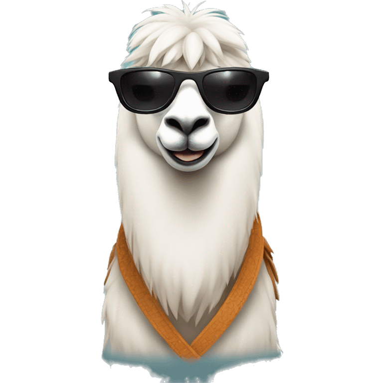 a lama with sunglasses emoji