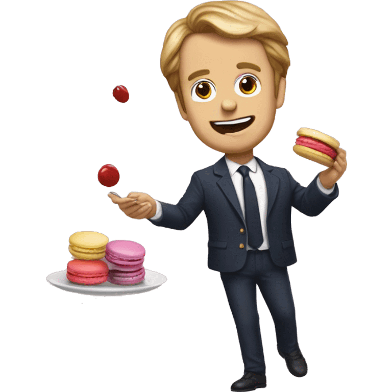 Macron qui mange des macaron emoji