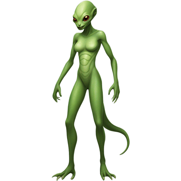 a reptilian alien woman full body emoji