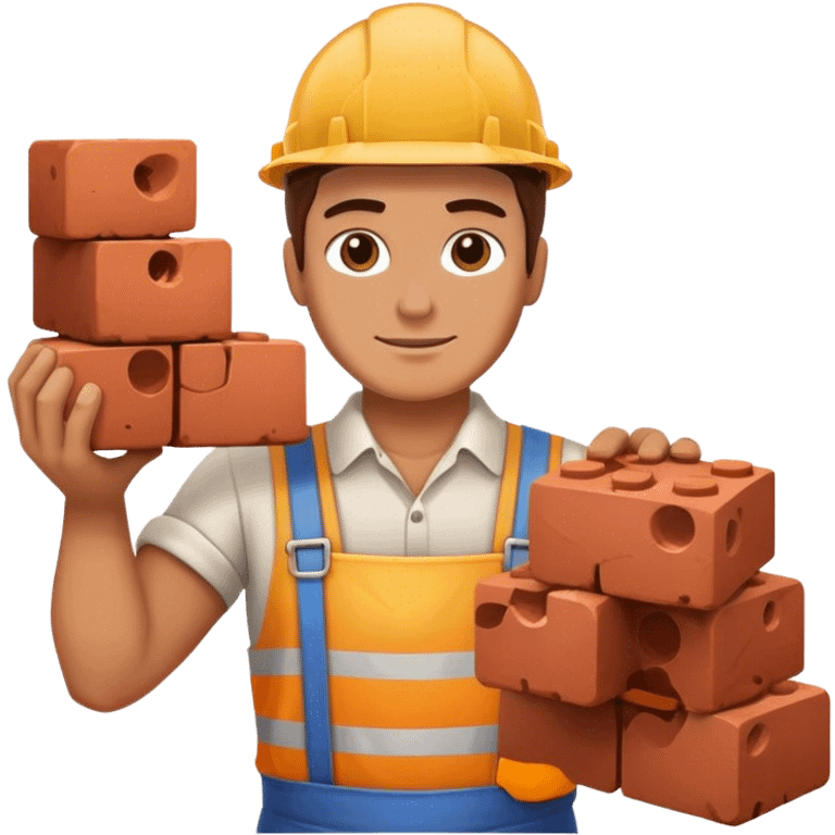 mason worker bricks emoji