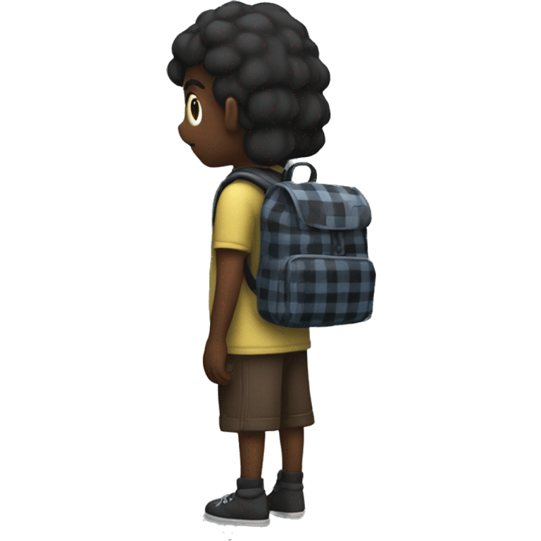 black checked backpack ghotick emoji