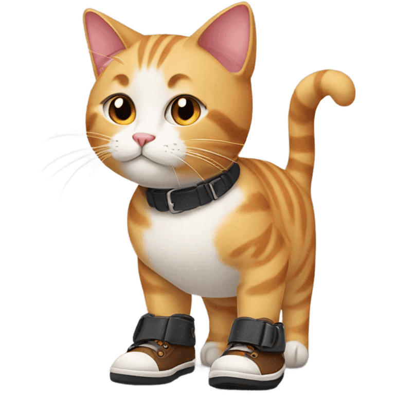 Cat with shoes emoji