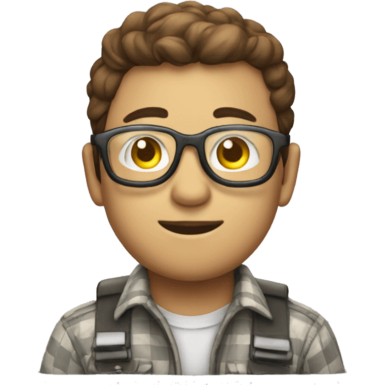 A person wearing check shirt and spectacle and dreaming of being a pilot  emoji