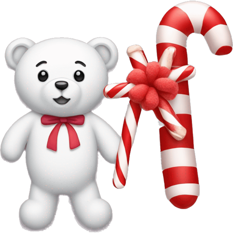 Candy cane and a teddy bear emoji