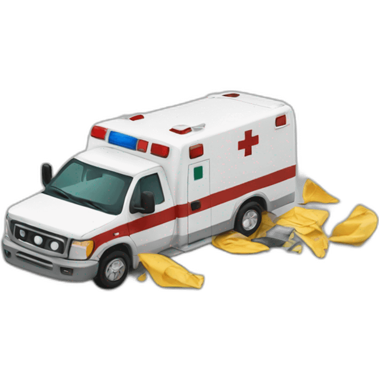 ambulance overturned on its side emoji