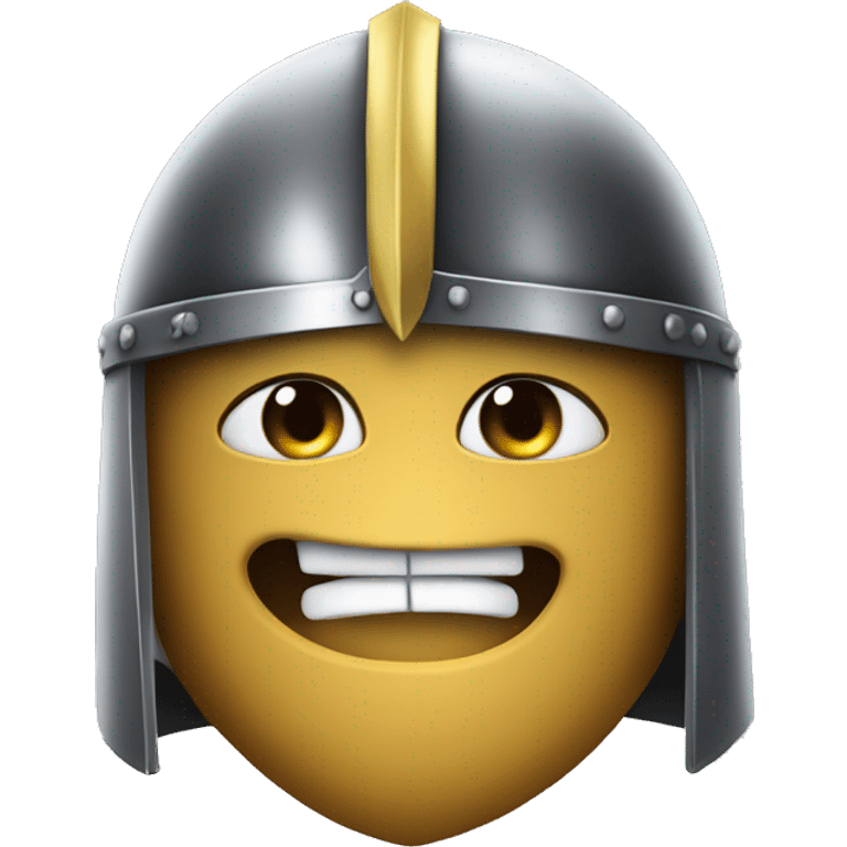 create a shushing face emoji wearing a knights helmet emoji