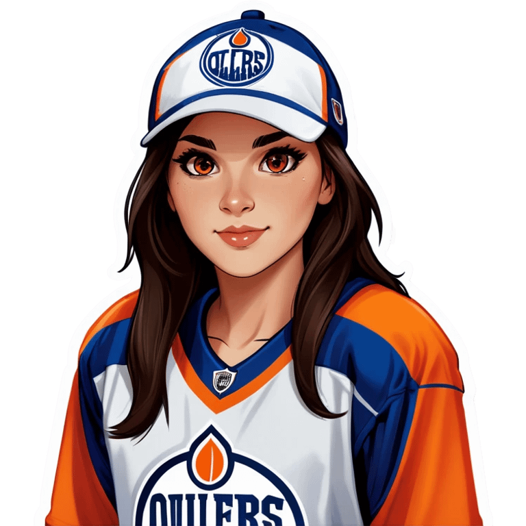 Edmonton oilers female brown eyes  emoji