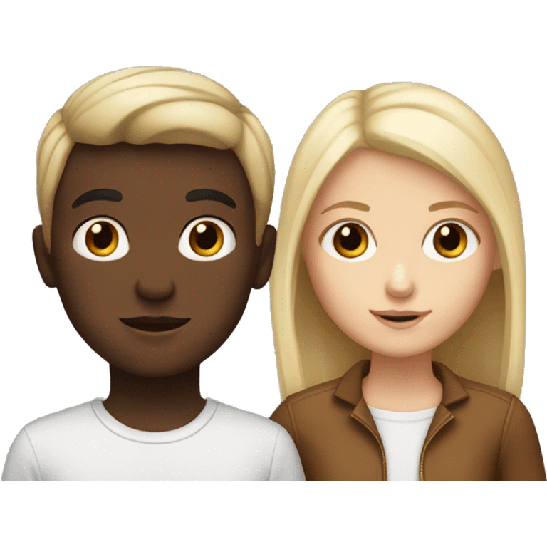 white boy and a white girl with brown skin kid emoji