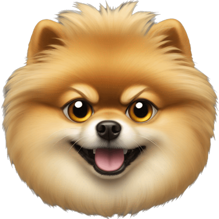 angry pomeranian with one left robotic eye emoji