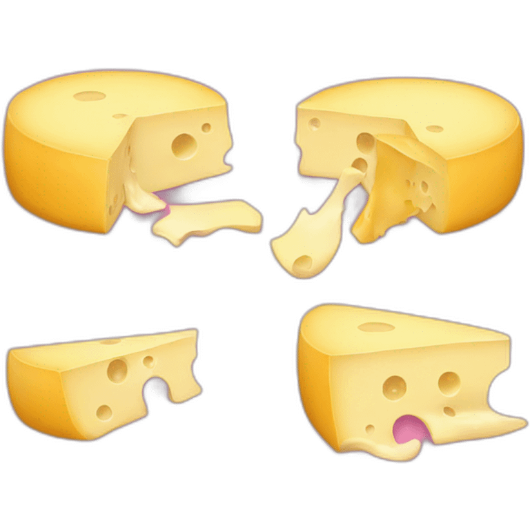 pink cheese eating another cheese emoji