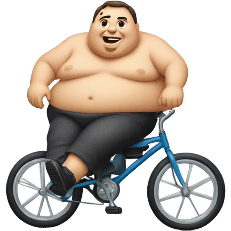 fat man riding small bike emoji