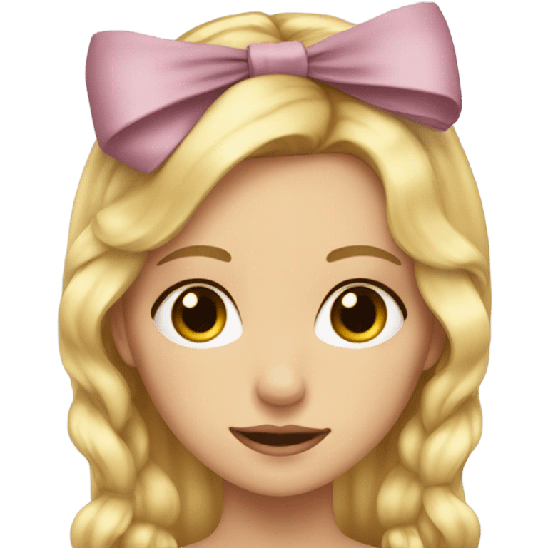 blonde girl with bow in her hair and long eyelashes  emoji