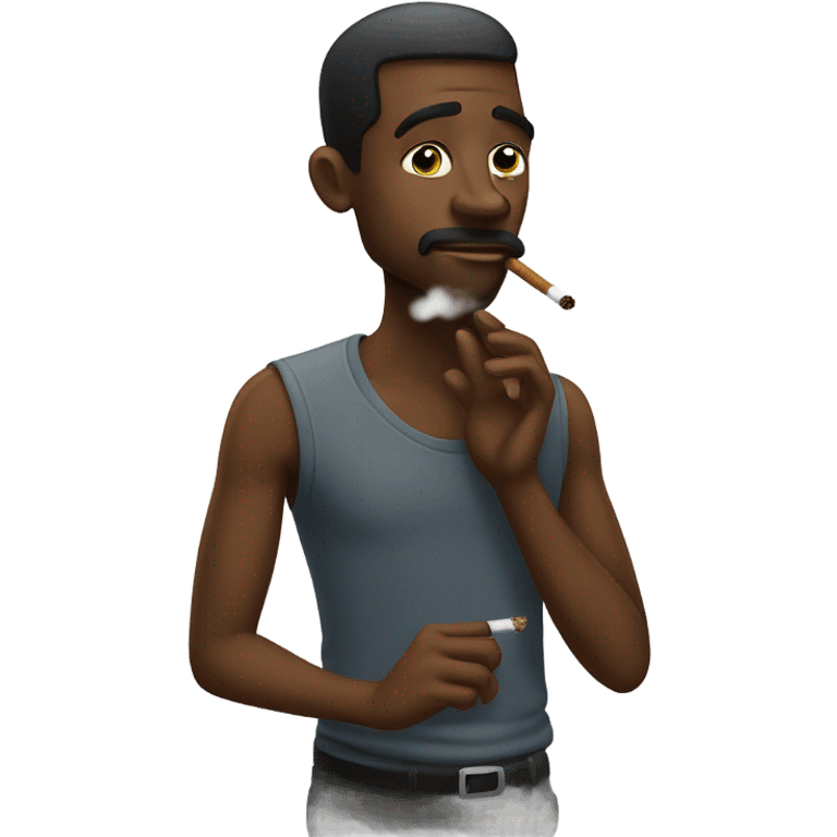 Black man smoking emoji