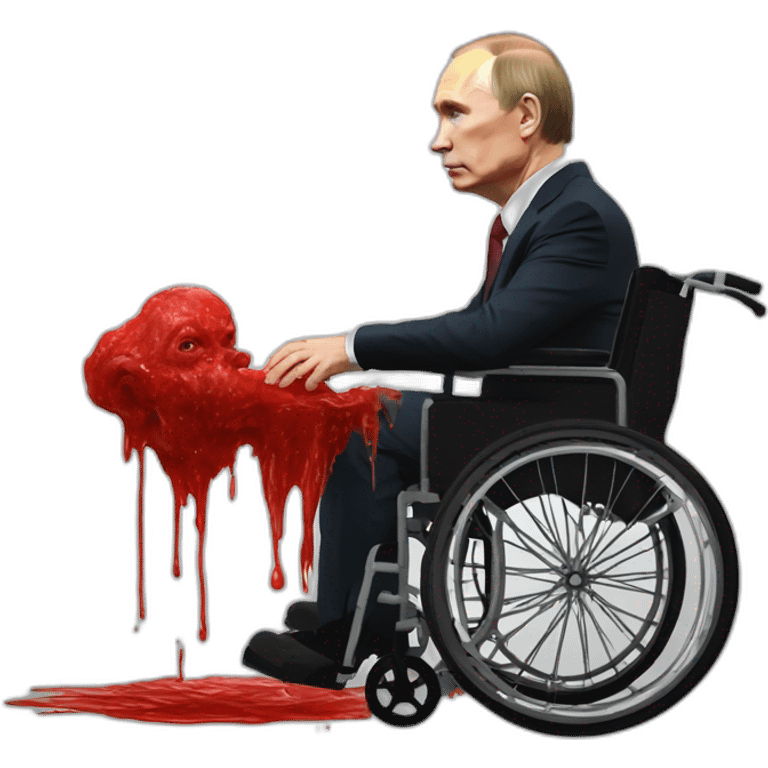 Sad meatcube blood big red wheelchair vladimir putin emoji