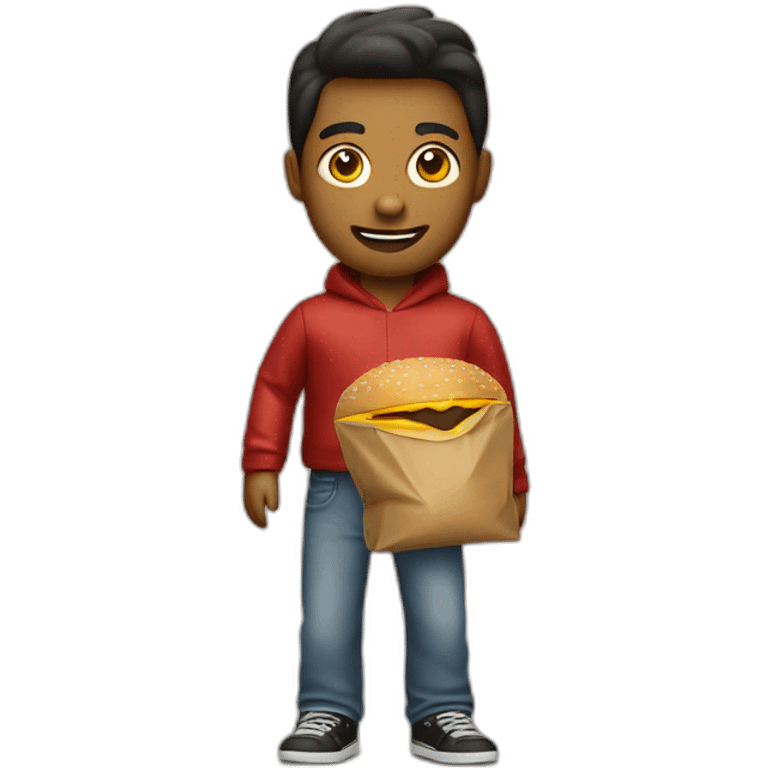 Somone holding a McDonald’s bag emoji