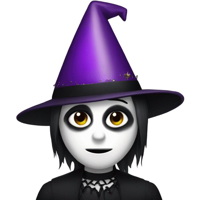 Goth with a party hat on emoji