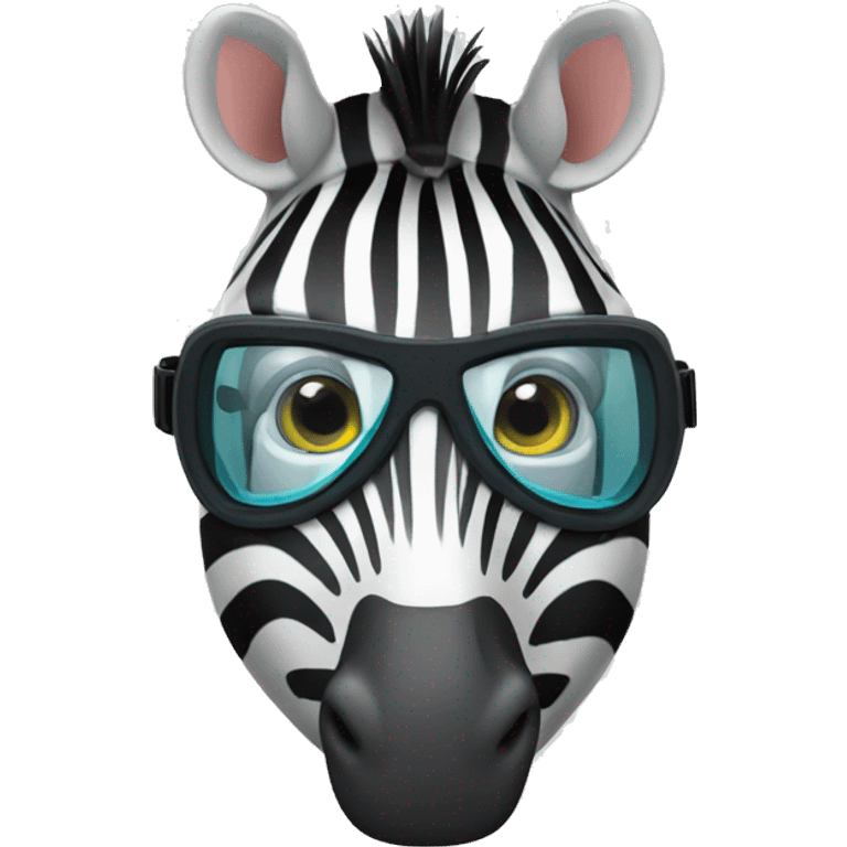 Zebra wearing snorkeling mask emoji