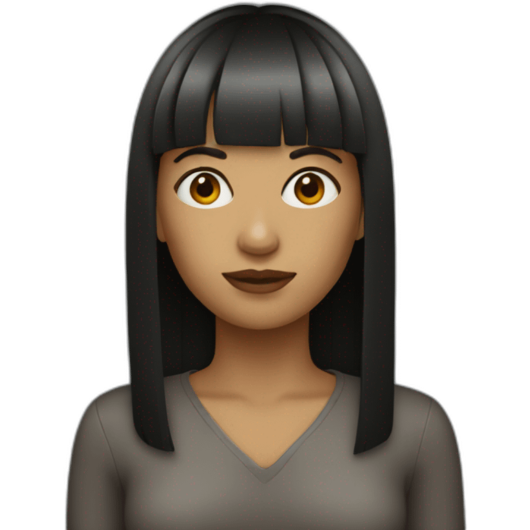 woman with fringe dark emoji