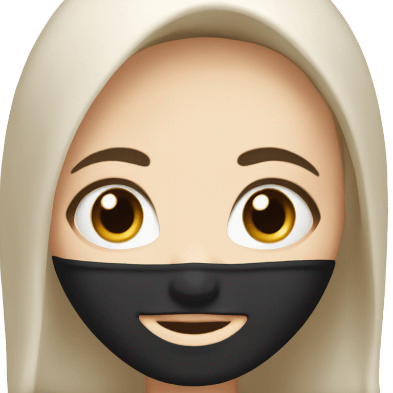 white girl with black eyebrows and eyelashes wearing a black headscarf  emoji