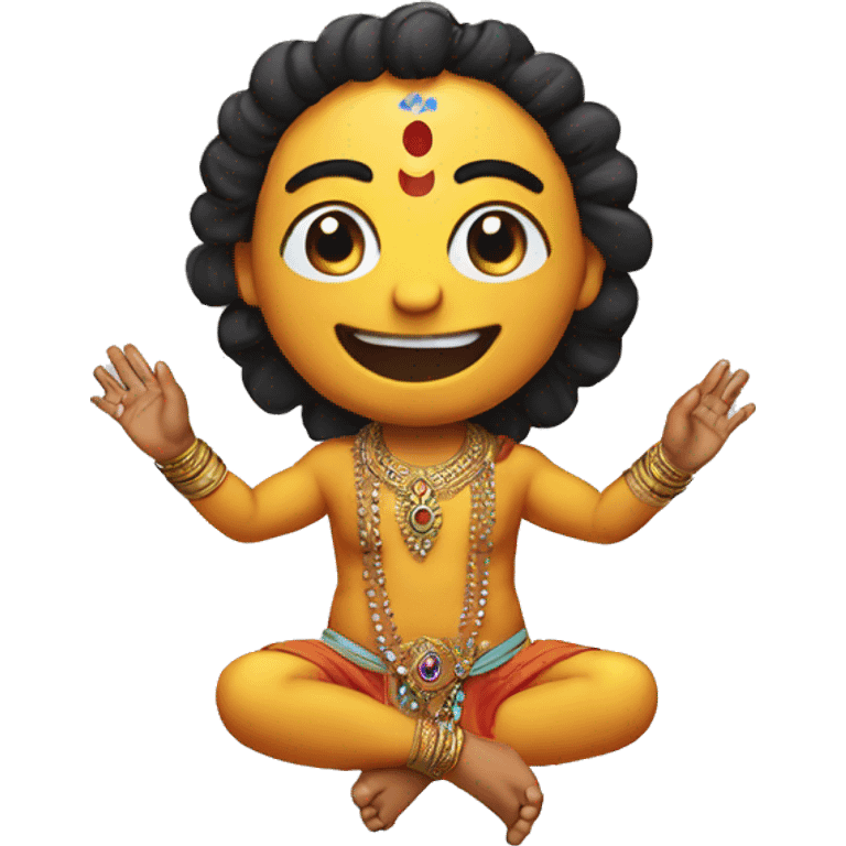 krishna round smiley with 6 hands  emoji