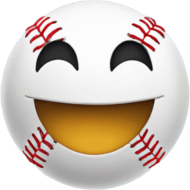 Baseball with a smiley face emoji