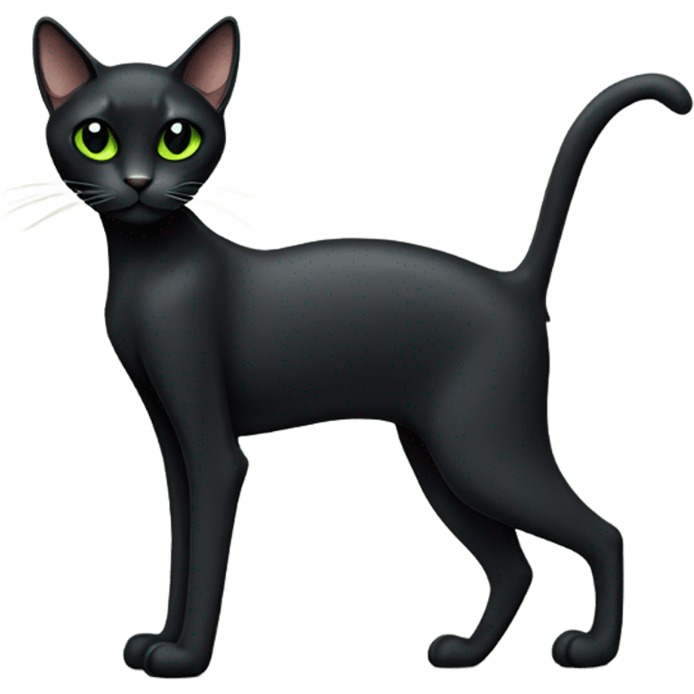 Very skinny black cat emoji