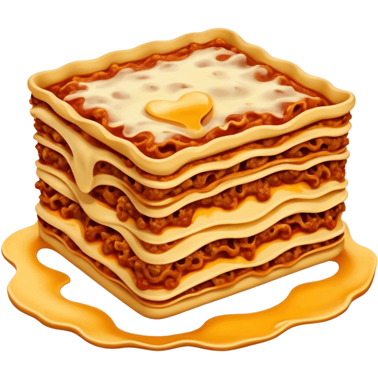 Cinematic Realistic Lasagne alla Bolognese Dish Emoji, depicted with layered pasta, rich meat sauce, and melted cheese rendered with exquisite detail and hearty, warm lighting. emoji