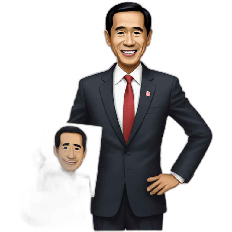 President Jokowi holding anime madoka emoji