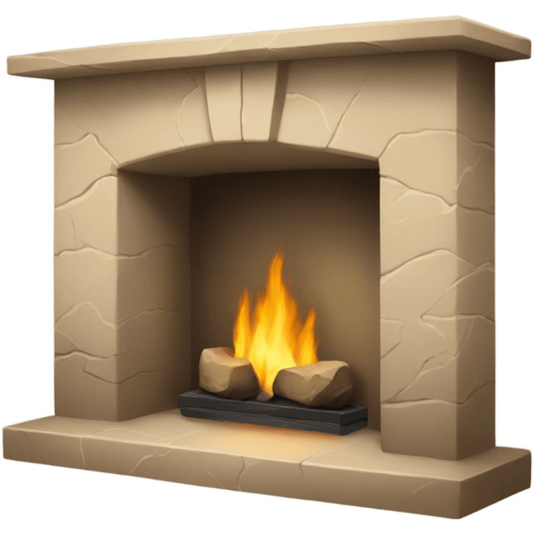 tan stone fireplace  emoji