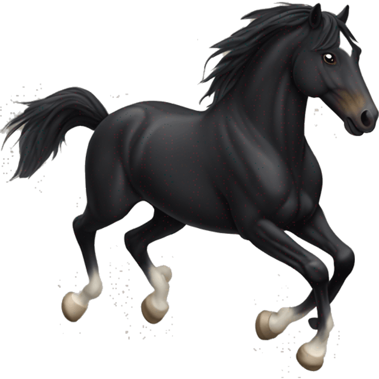 prancing black horse emoji