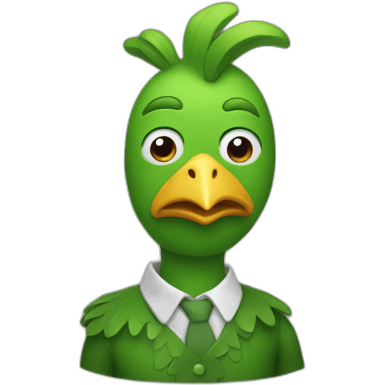 Green chicken man emoji