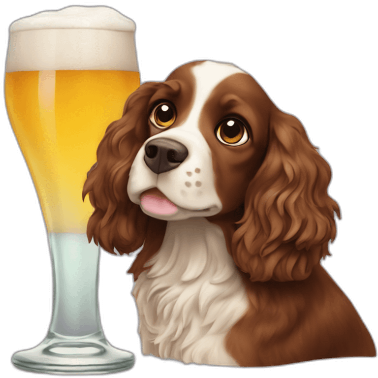 spring spaniel drinking beer emoji