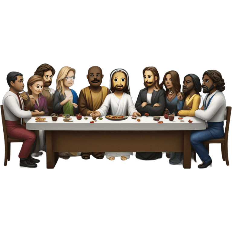 the last supper in a modern office emoji