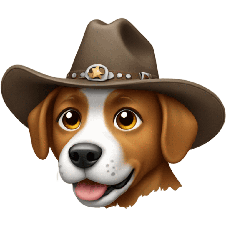 A dog wearing a cowboy hat emoji