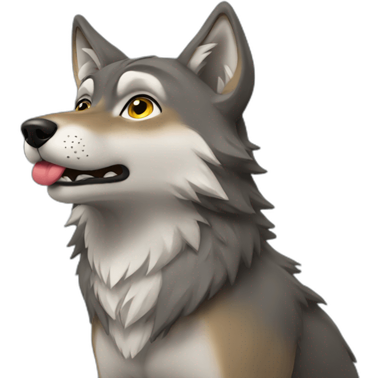 female wolf sending a kiss emoji