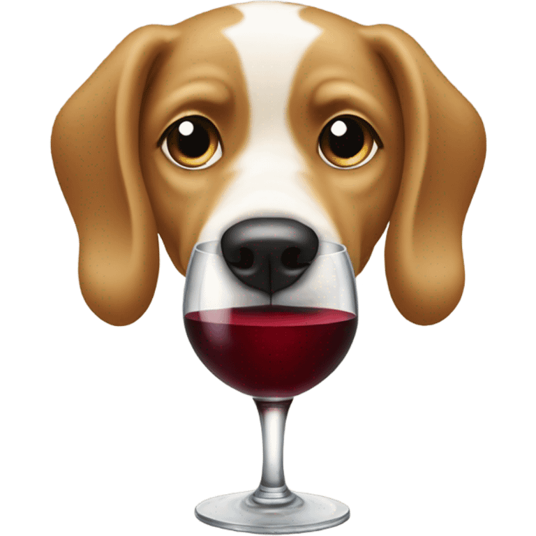 Dog drinking wine emoji