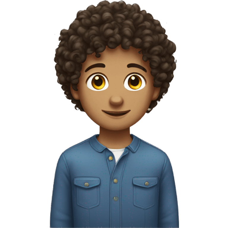 Brunette curly haired boy  emoji