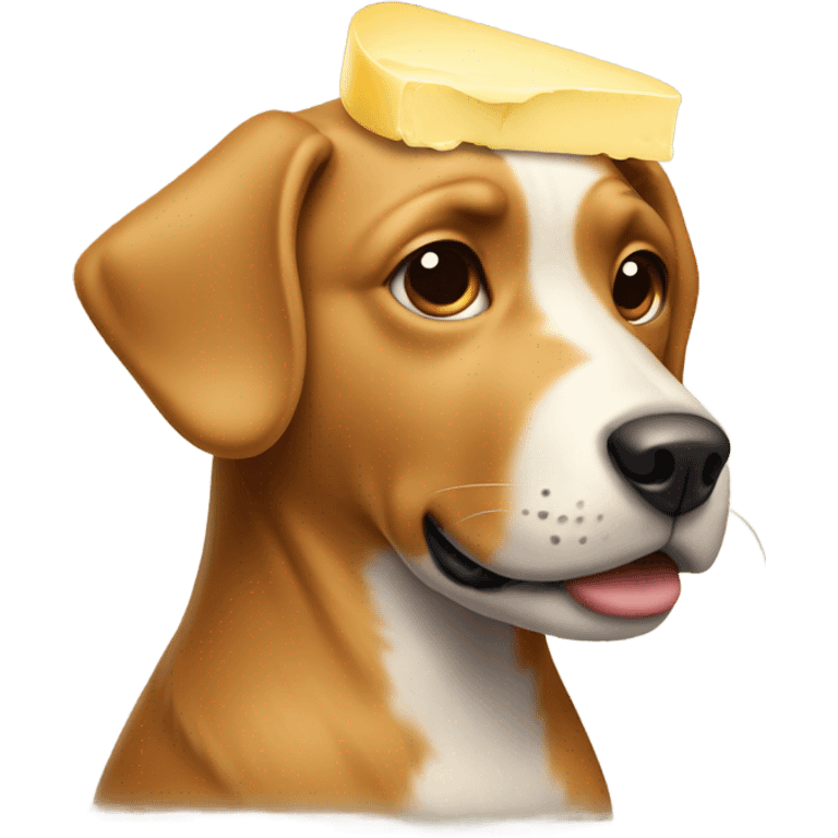 Butter dog dog with butter on its head emoji