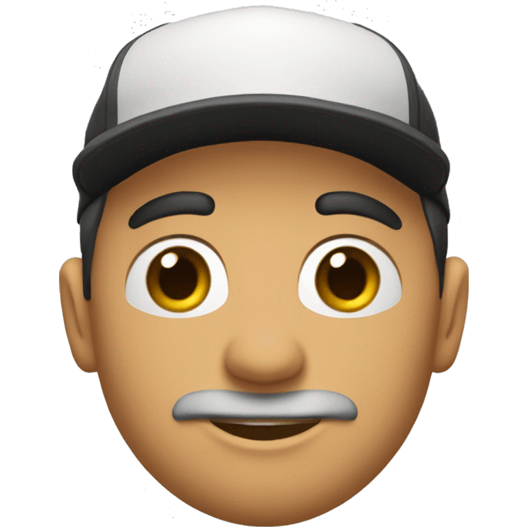 Hombre cabezón blanquito medio Moreno con gorra negra emoji