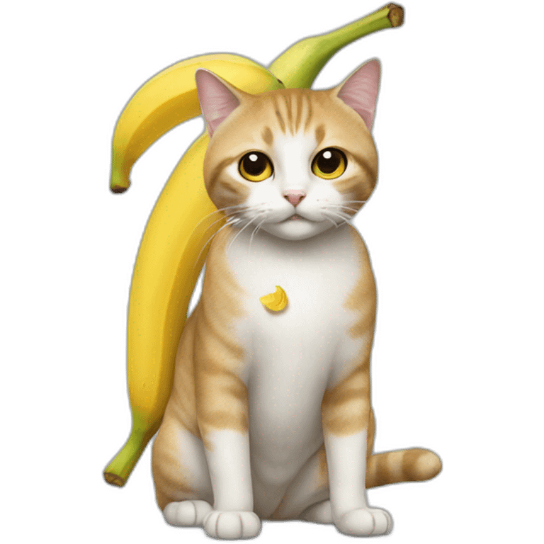 Cat wearing banana costume emoji