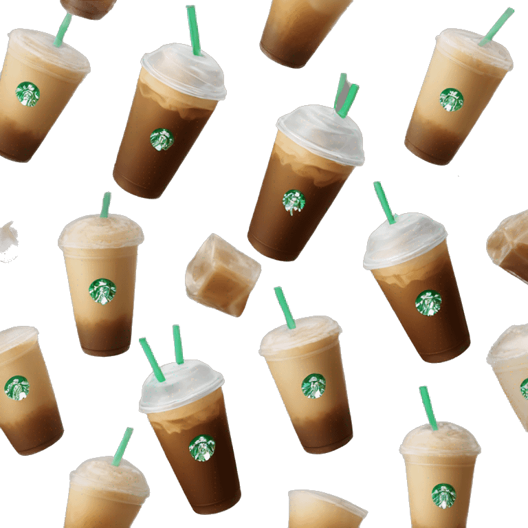 Starbuck ice coffee with ice cubes emoji