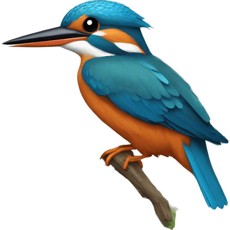 Kingfisher on a letter C made of branches emoji