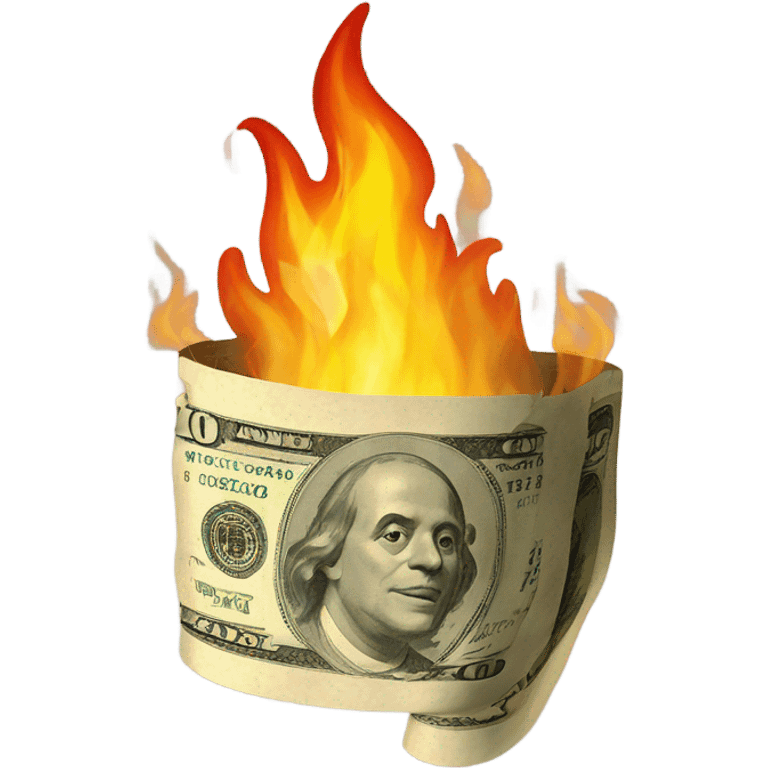 Money on fire emoji