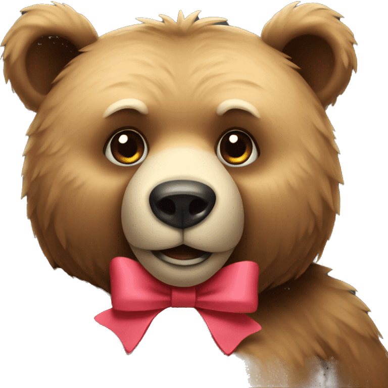 bear with a bow emoji