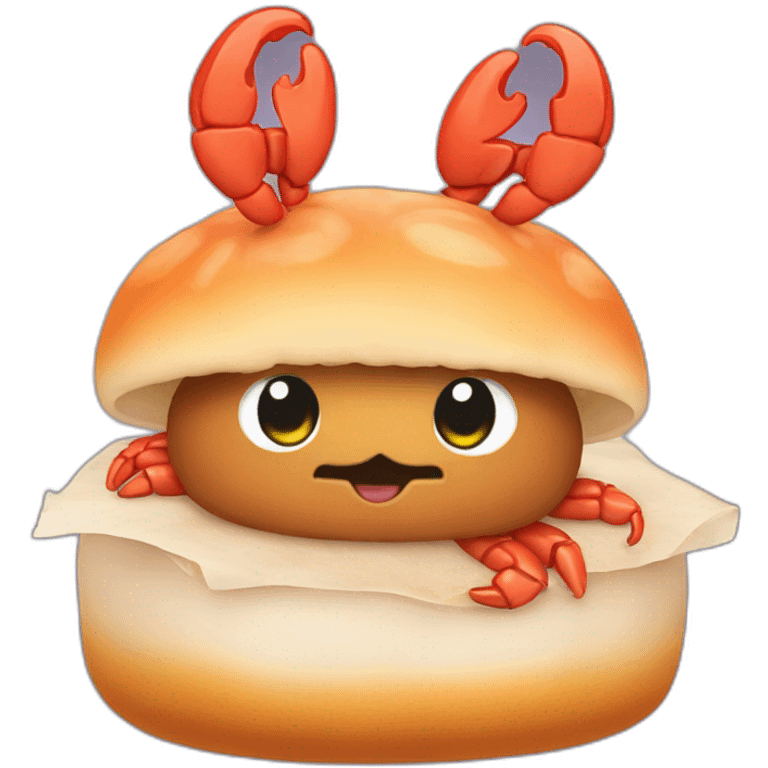 Bun with crab emoji